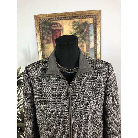Linda Ellard Ellen Trac Women Blazer 12 Long Sleeve Clueless Preppy Zipper Front - Picture 2 of 10